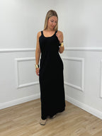 Abito Crepe Spalline 50169 Nero