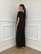 Completo Froissé In Viscosa 8262 Marrone