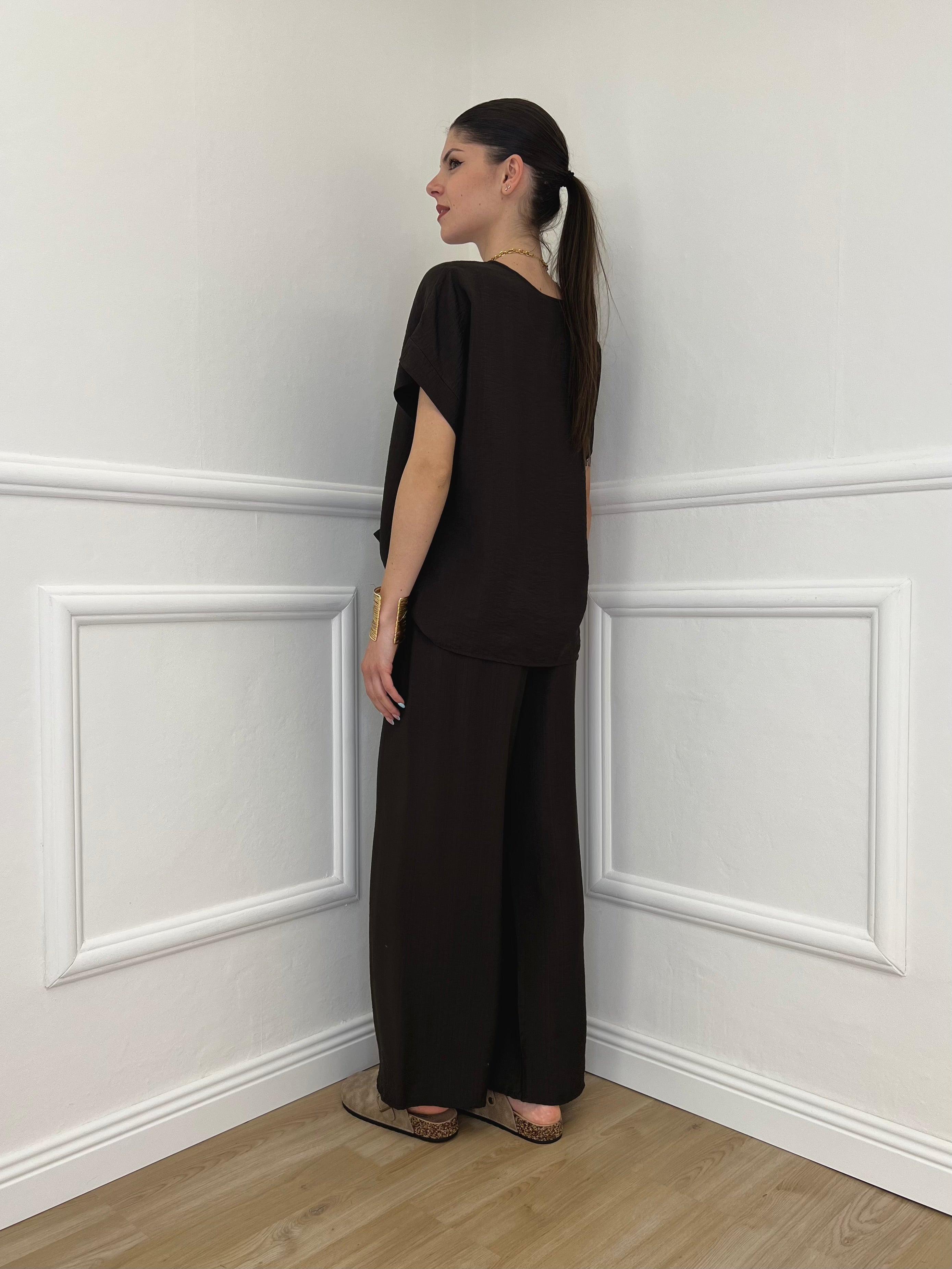 Completo Froissé In Viscosa 8262 Marrone