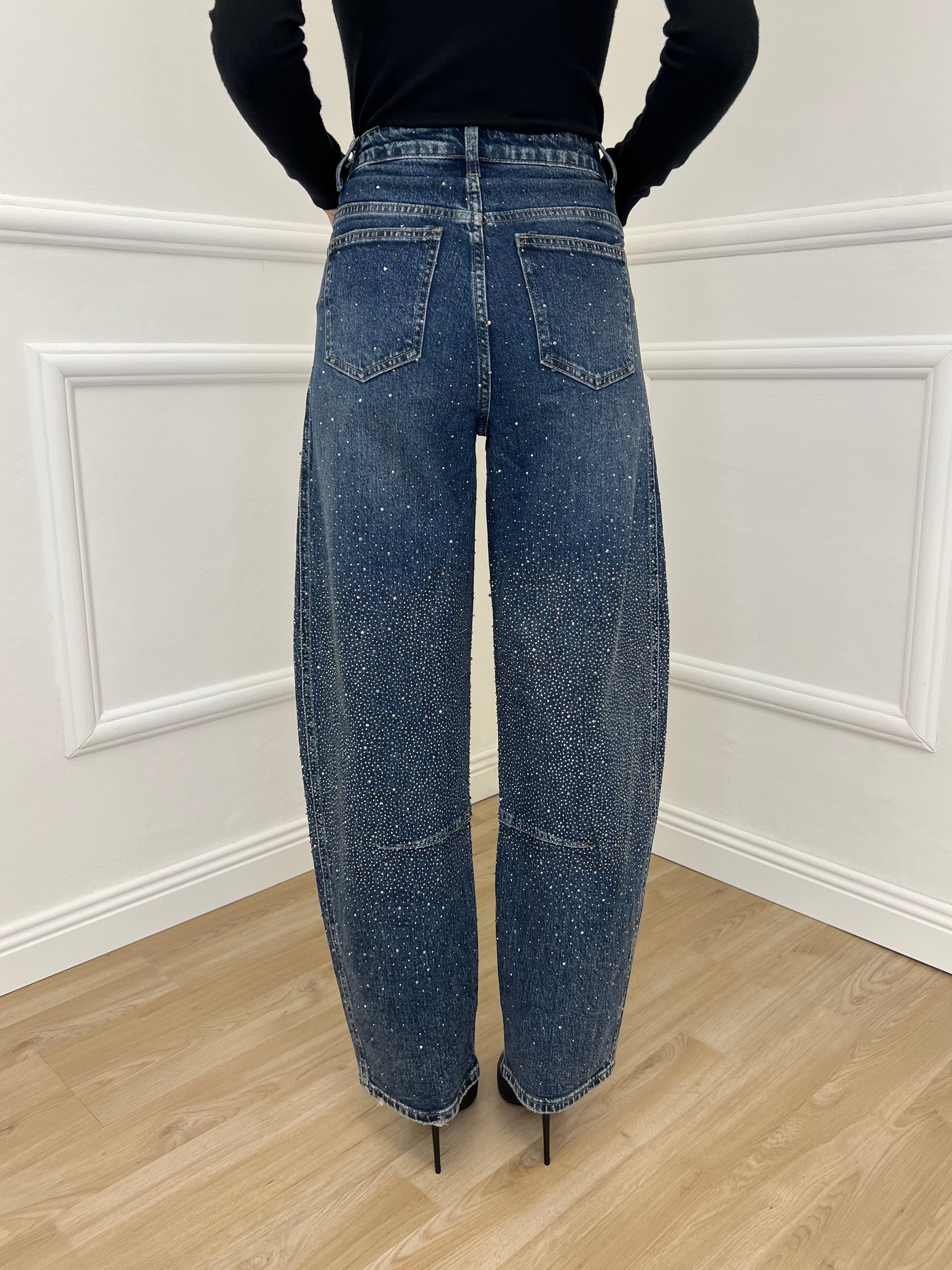 Jeans Ballon Strass 2355 Blu