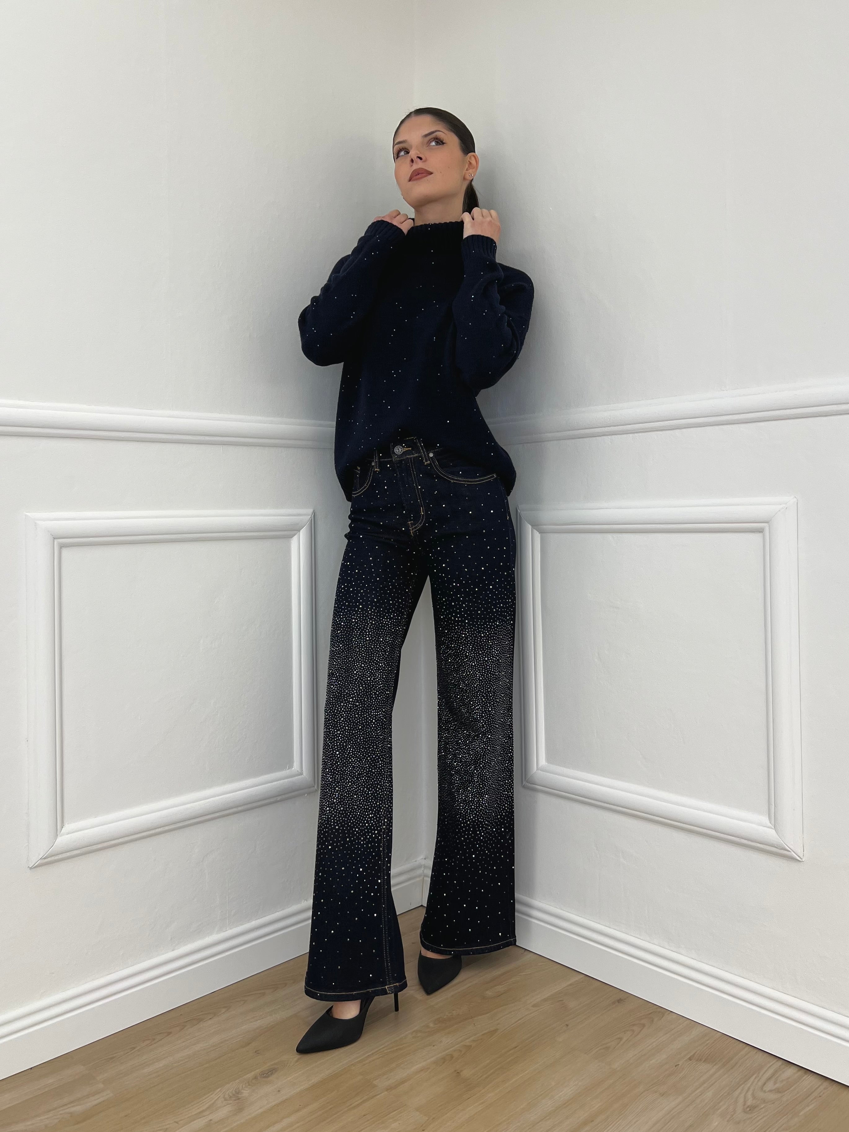 Jeans Strass 2377 Blue Black