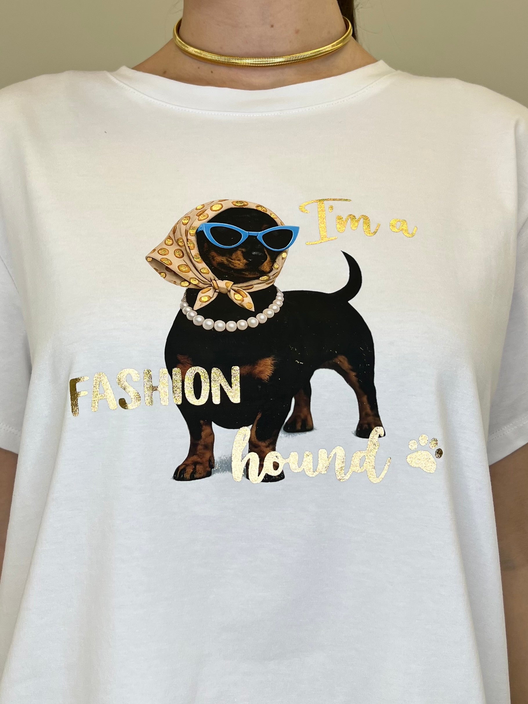 T-shirt Over Bassotto Foulard