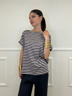 Maglia Barchetta Righe 2628 Blu e Ecru