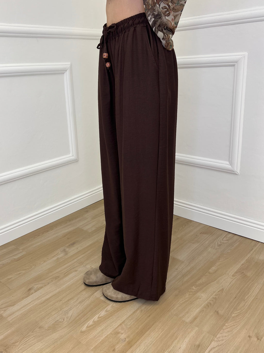 Pantalone Froissé Coulisse 81005 Marrone