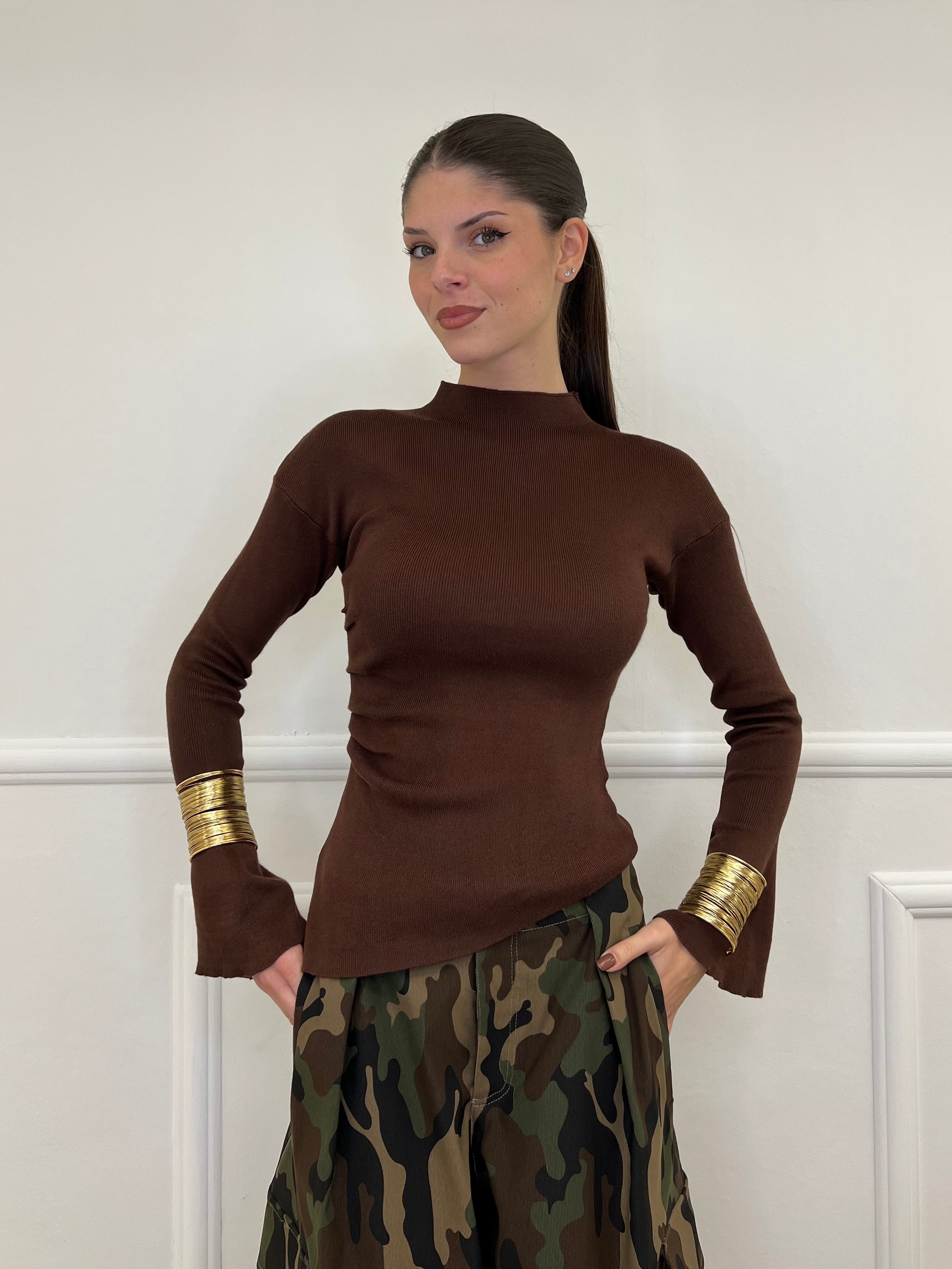 Maglia Drappeggio 081168 Moro