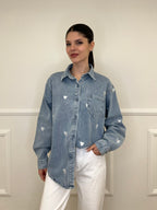 Giacca Camicia Denim Cuori 0805 Jeans