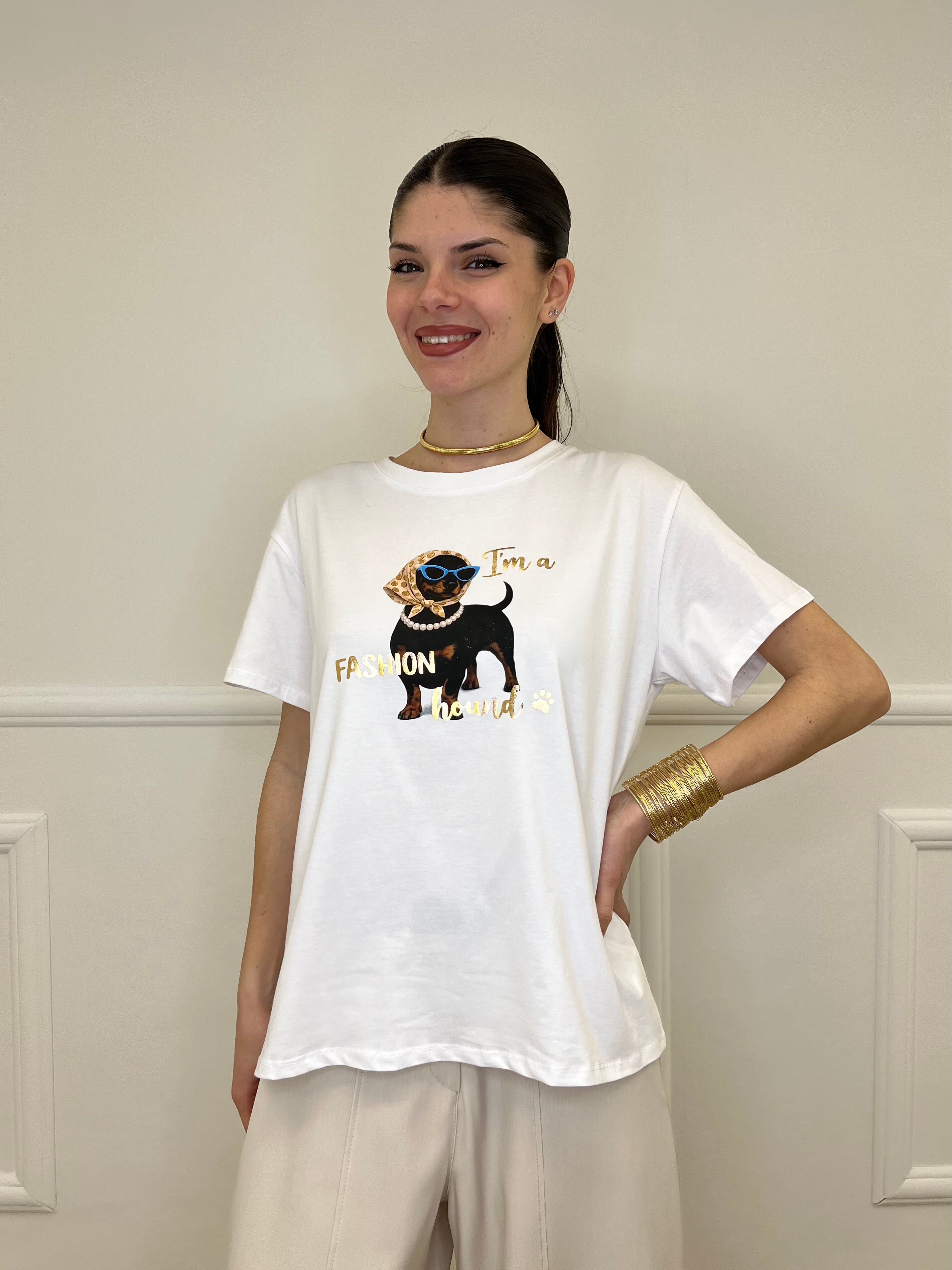 T-shirt Over Bassotto Foulard