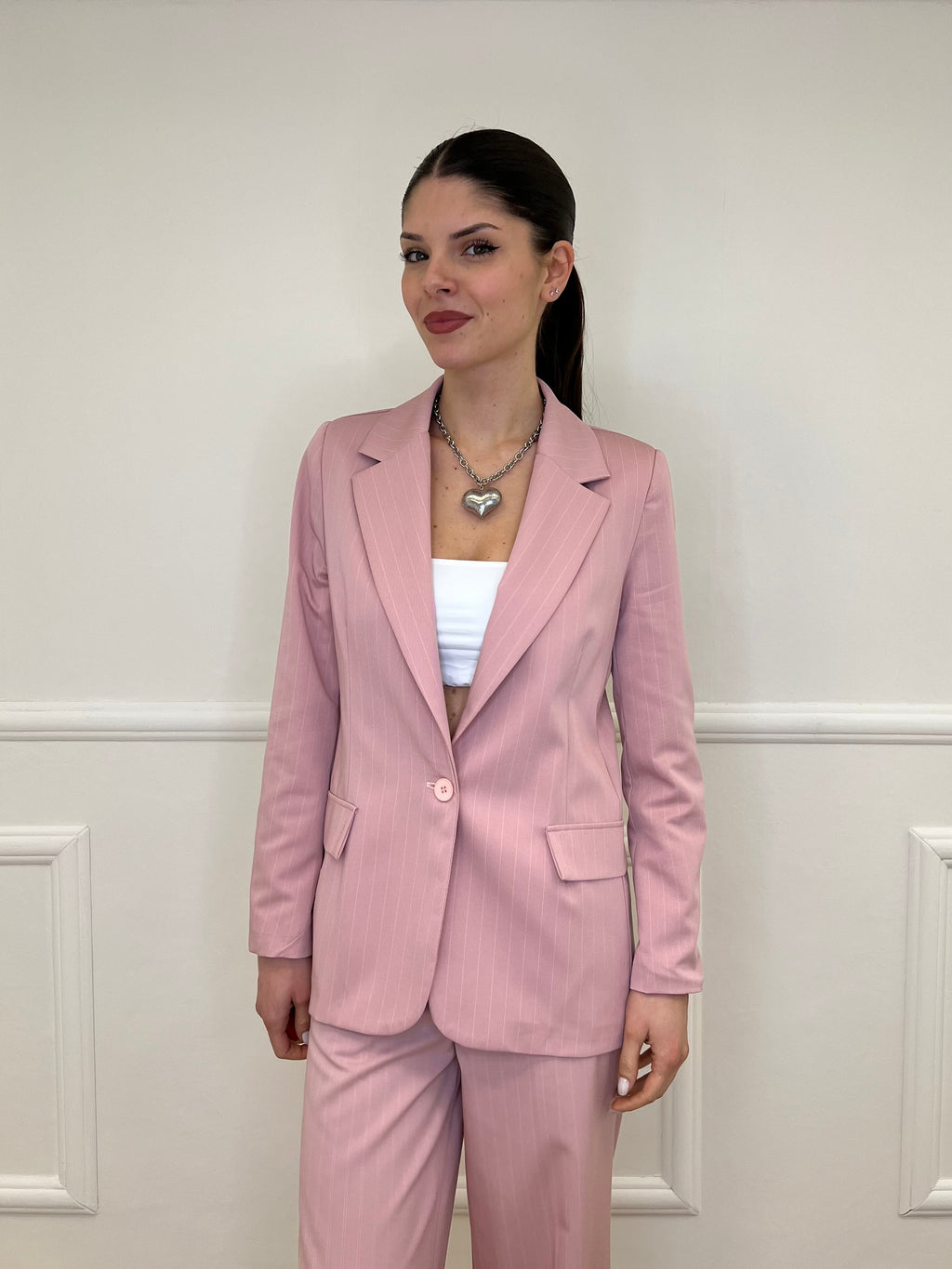 Tailleur Gessato G27636 Rosa