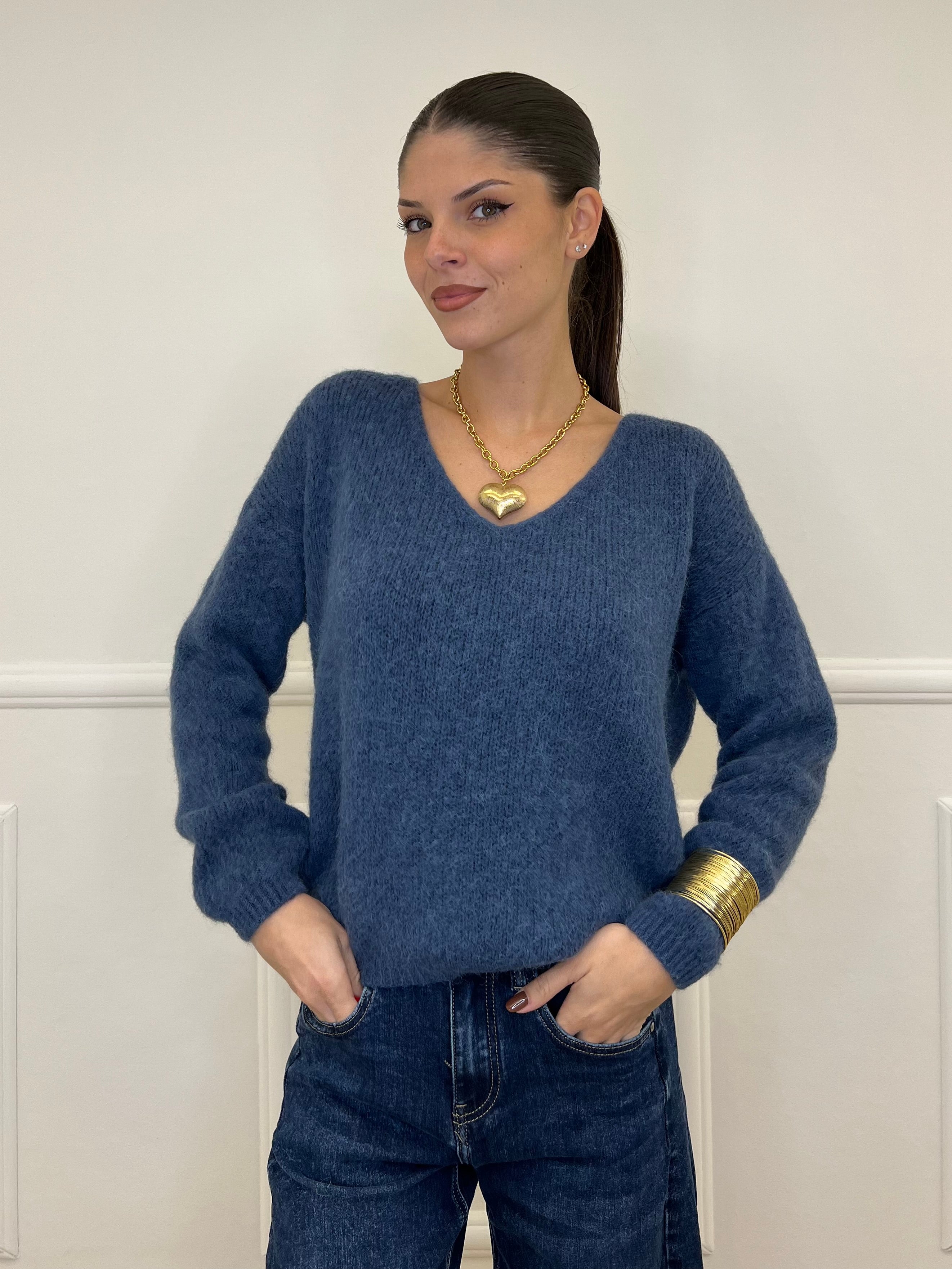 Maglia a V Alpaca 24103