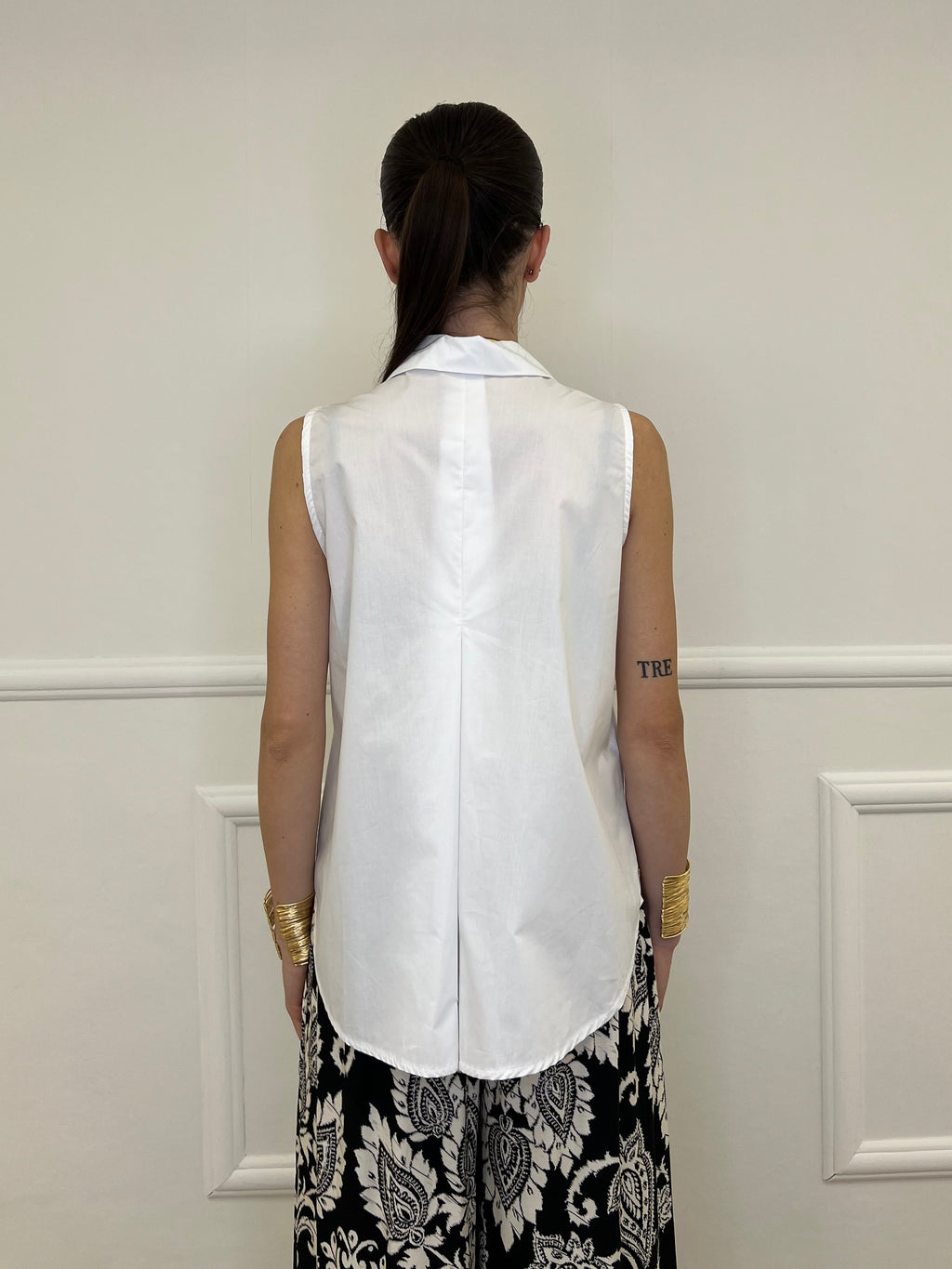 Camicia Smanicata Popeline 2808 Bianco
