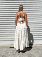 Abito Inserti Macramè 18085 Bianco