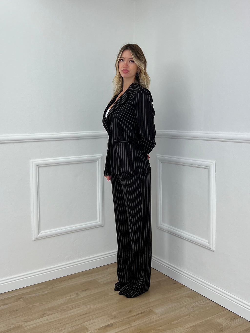 Tailleur Gessato Monopetto 83459 Marrone