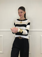 Maglia a Righe 25054 Nero