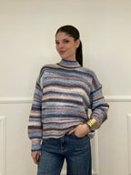 Maglia Over Multicolor 25215 Azzurro