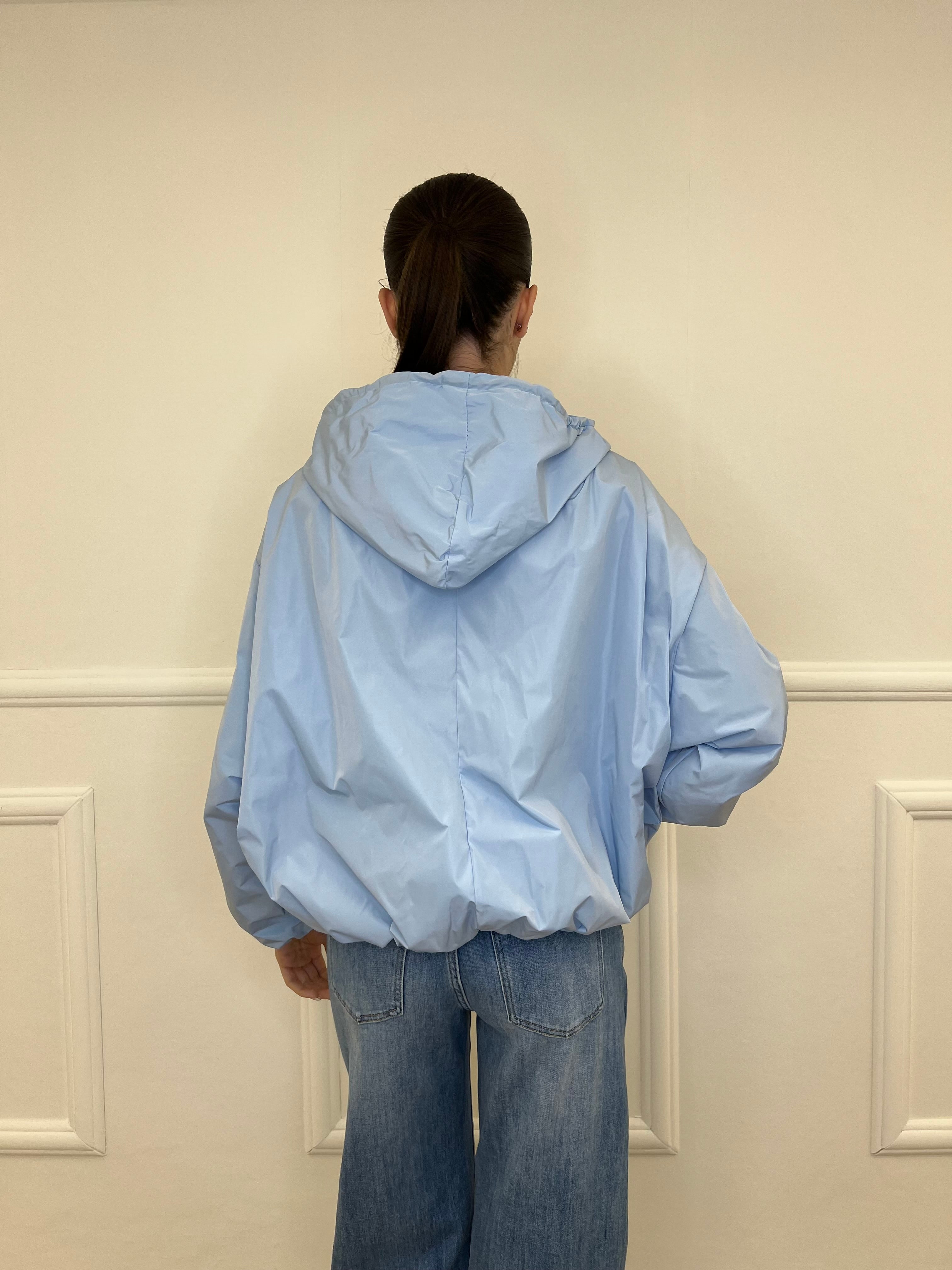 Giubbino Taffetà Cappuccio 5029 Azzurro