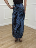 Gonna Pareo Zebra 199-765 Azzurro e Moro
