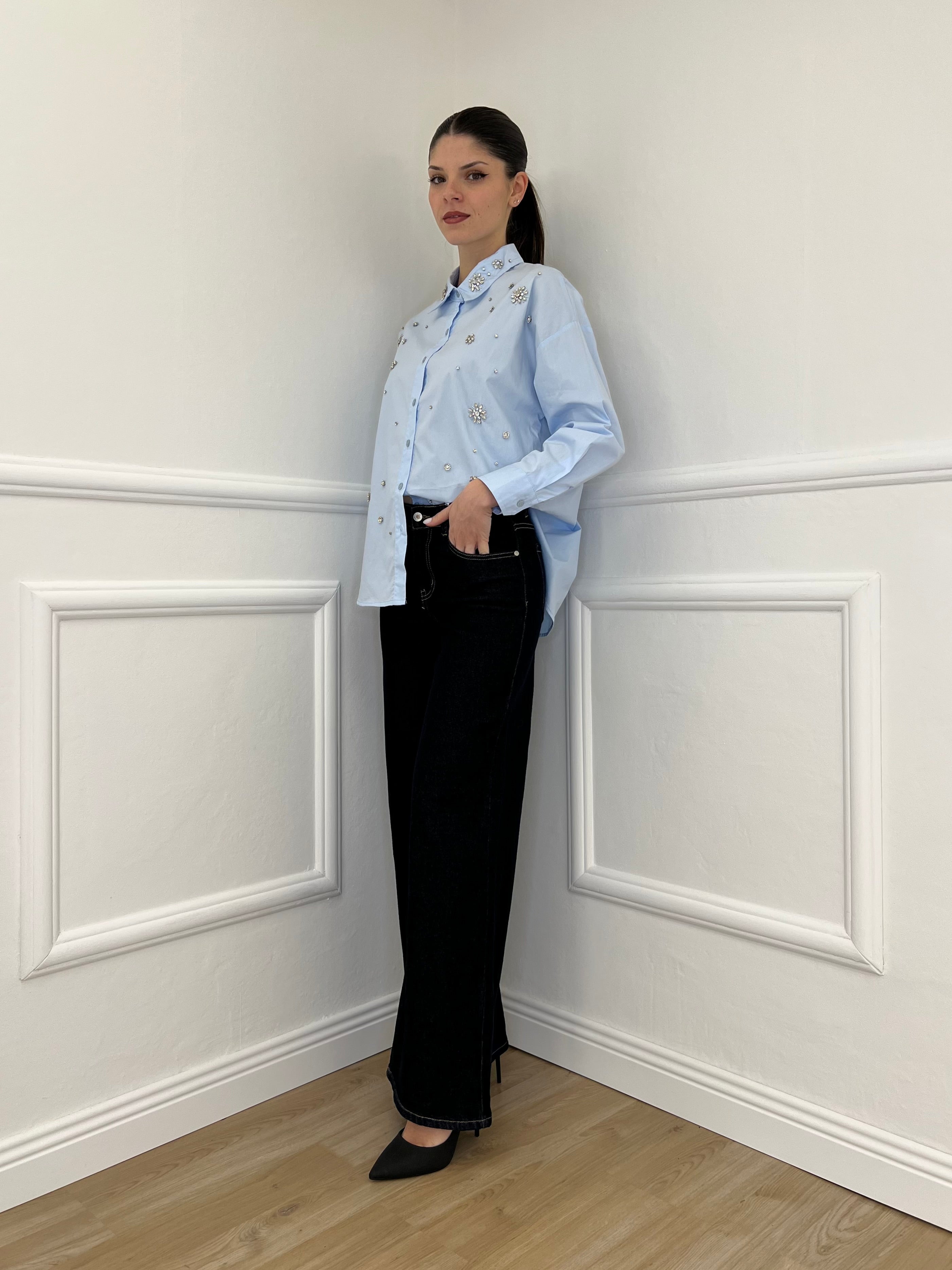 Jeans Palazzo Y549 Blue Black