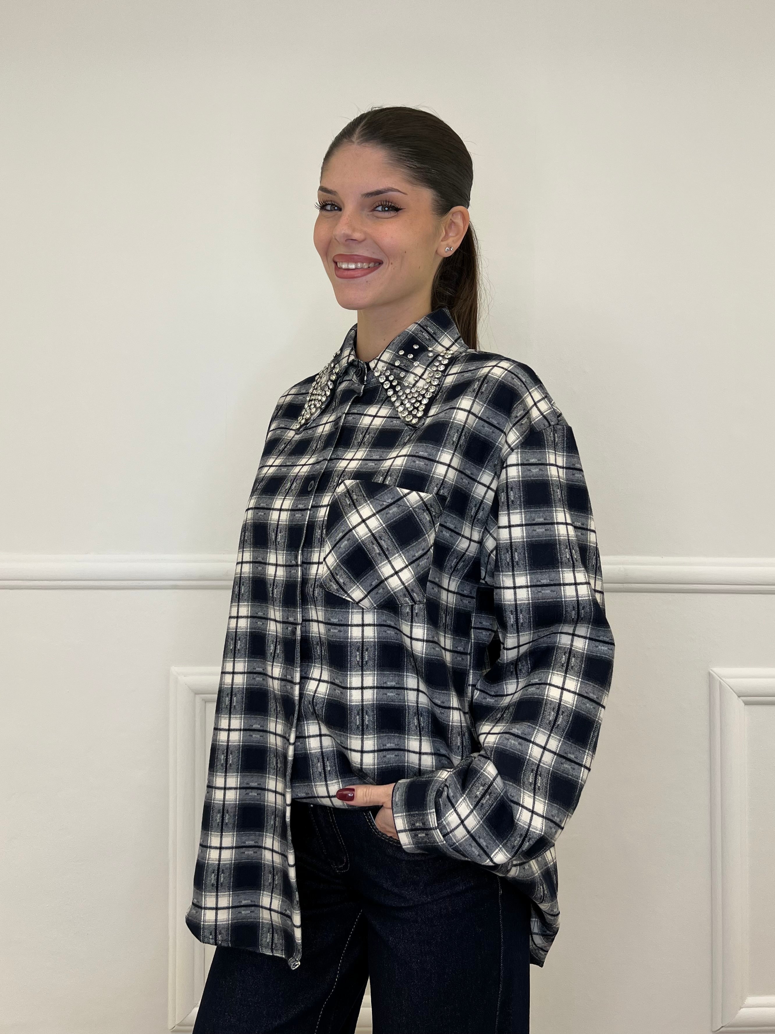 Camicia Madras Cristalli 2531 Blu