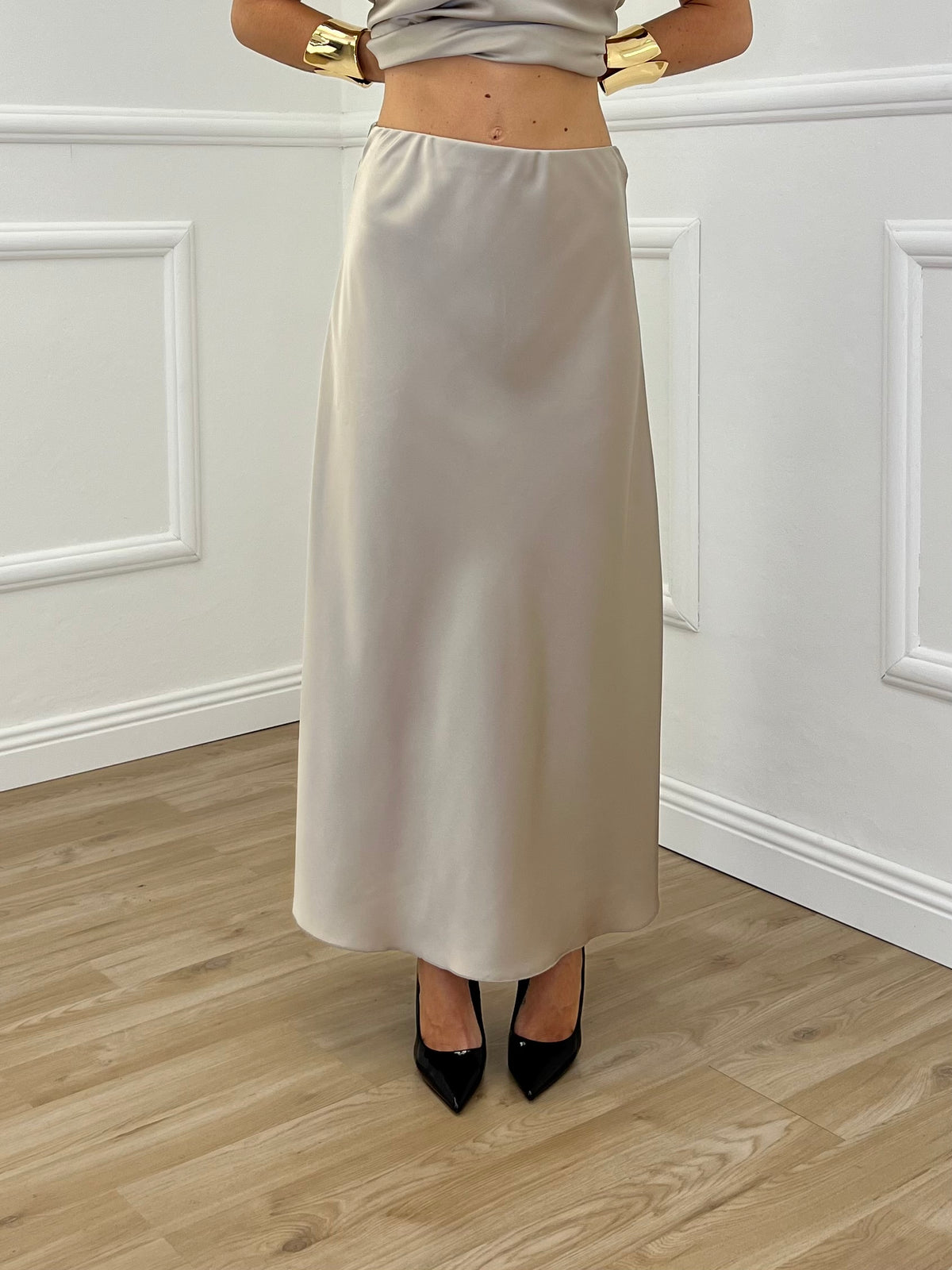 Gonna Longuette Satin 2236 Ecru