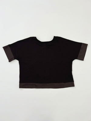 Maglia Profili Satin e Bottoni 26564 Marrone