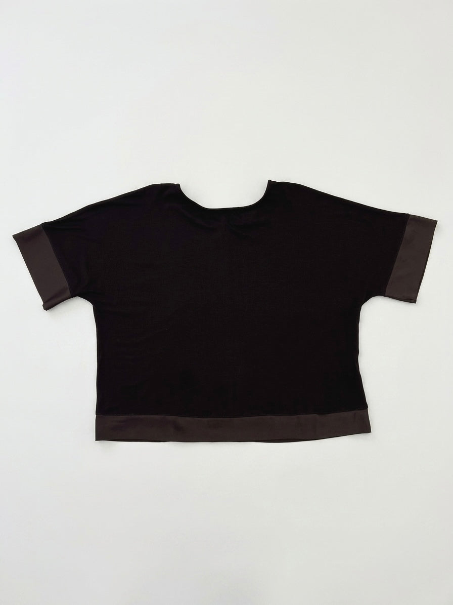 Maglia Profili Satin e Bottoni 26564 Marrone