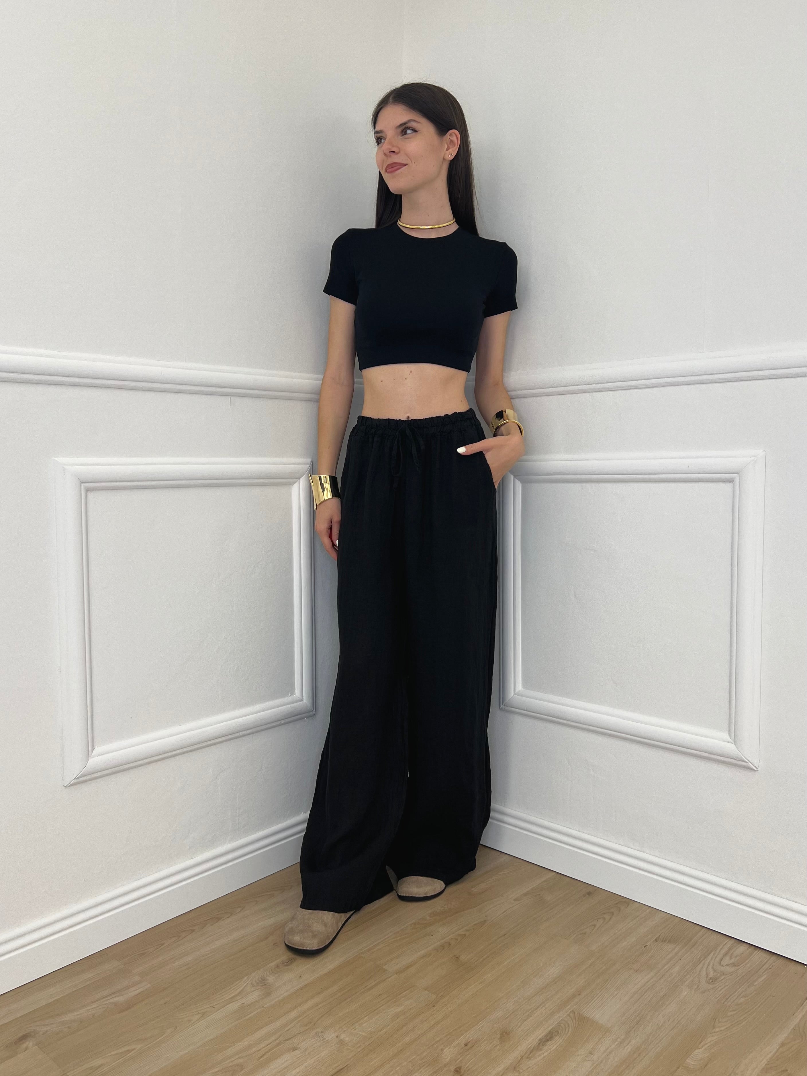 Pantalone Palazzo Lino I586 Nero