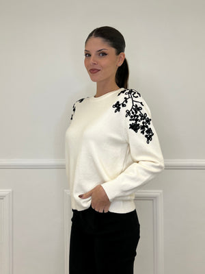 Maglia Ricami 3095 Panna