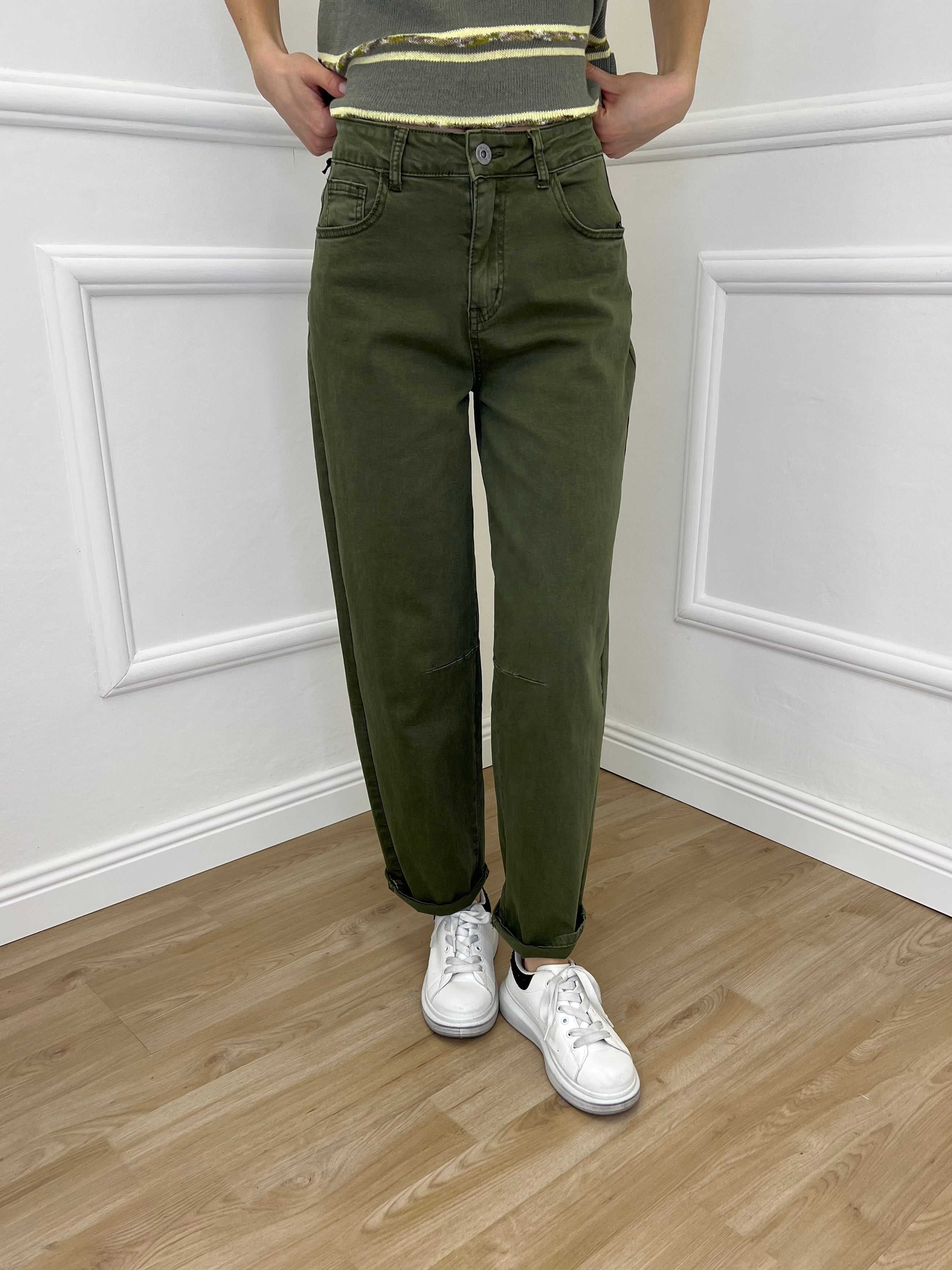 Jeans Balloon Slim 8059 Verde Militare