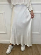 Gonna Lunga Raso 3065 Bianco - Bazar Abbigliamento
