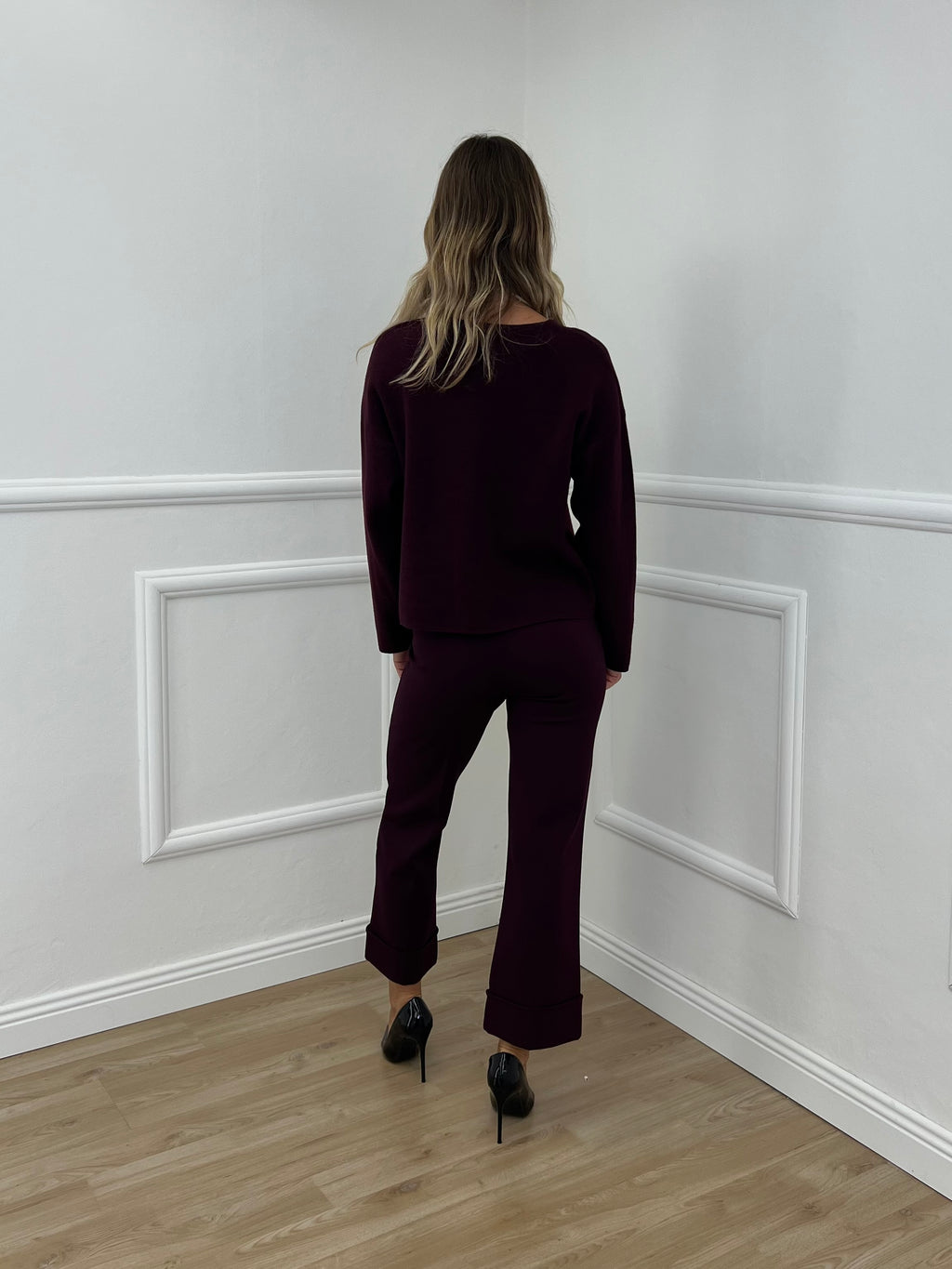 Pantalone No Waist Risvolto 51165 Burgundy