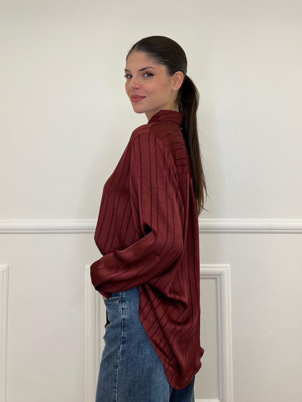 Camicia Satin Strop 4962584 Burgundy