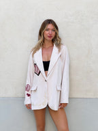 Blazer Corduroy con Ricami A8037 Panna
