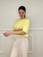 Maglia Profili a Contrasto 2780 Giallo e Bianco