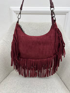 Borsa Hobo Scamosciata Frange 90677