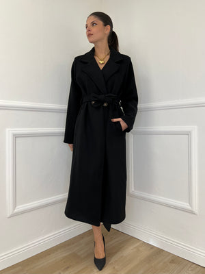 Cappotto Cintura 6835 Nero