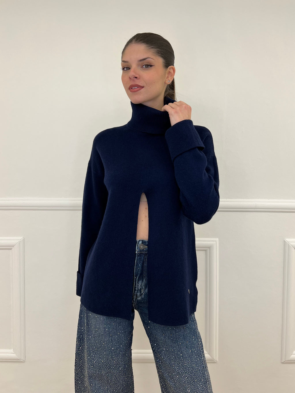 Maglia Spacco 10834 Blu