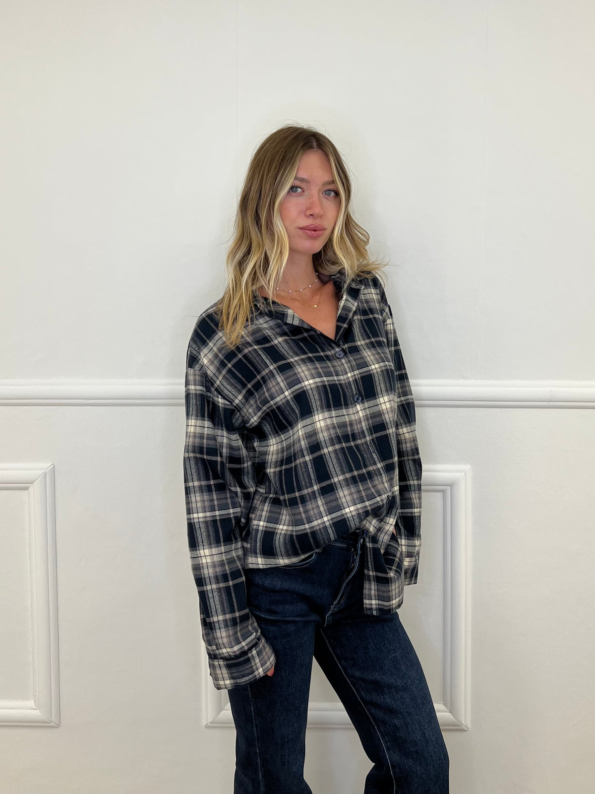 Camicia Over Madras 42932 Blu