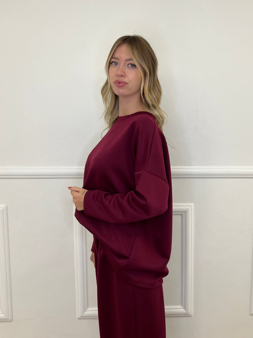 Tuta Over in Viscosa 3277 Bordeaux