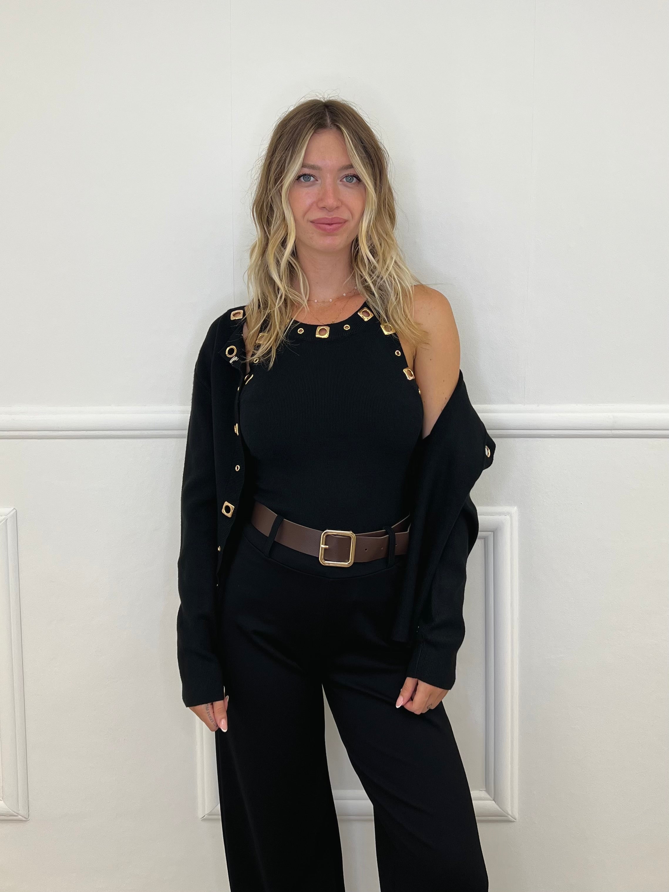 Top Inserti Metallici E8073 Nero