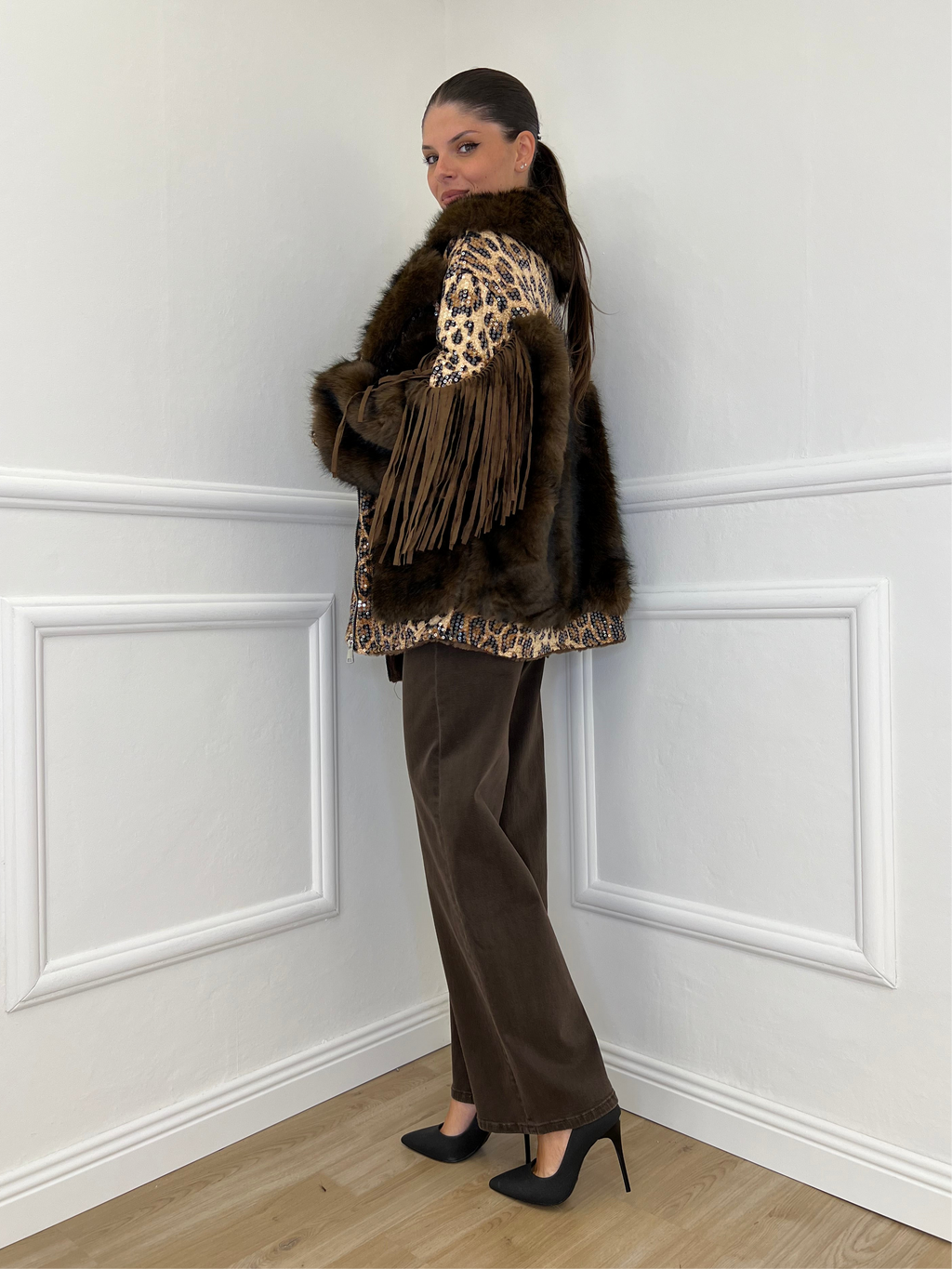 Pelliccia Animalier Frange DL30100