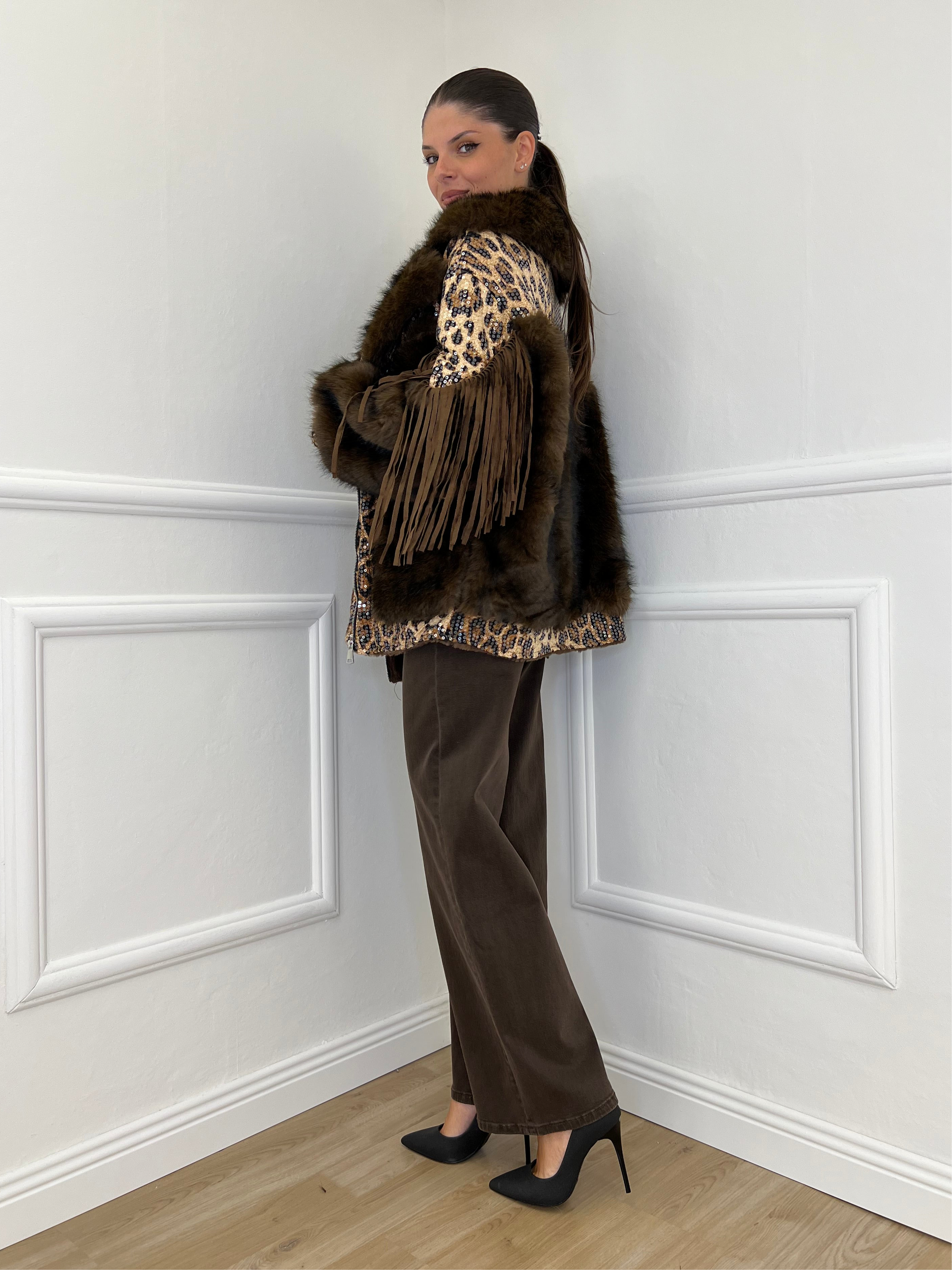 Pelliccia Animalier Frange DL30100