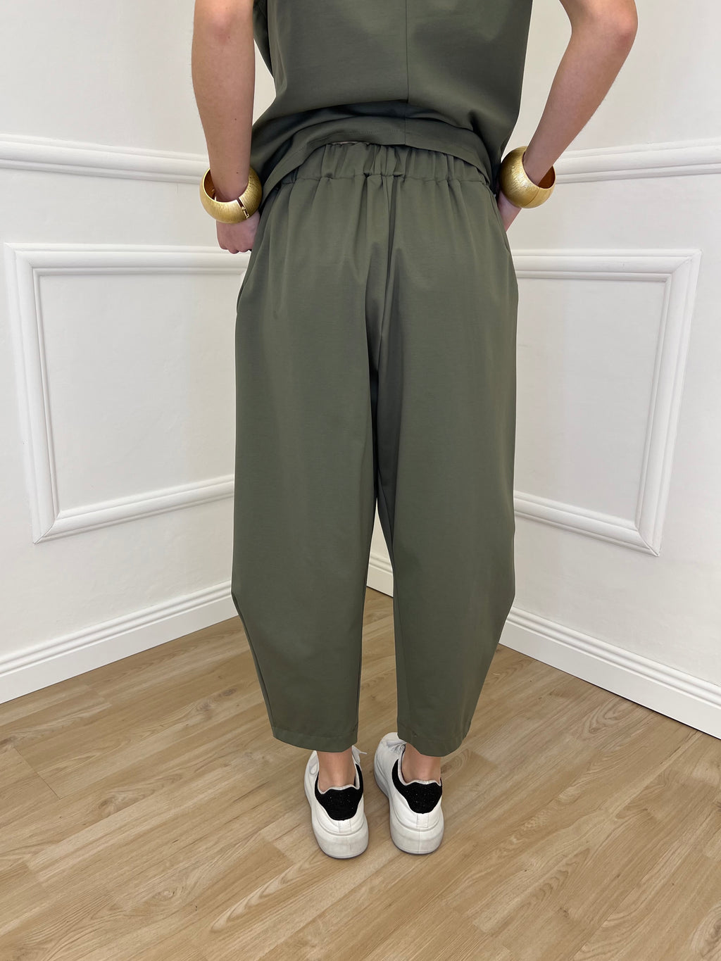 Pantalone Balloon Punto Milano 9516 Verde Militare
