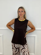Blusa Popeline Bottoncini 2692 Marrone