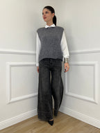 Gilet Kid Mohair 5218 Grigio