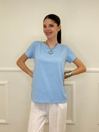 T-shirt Strass 8142 Azzurro