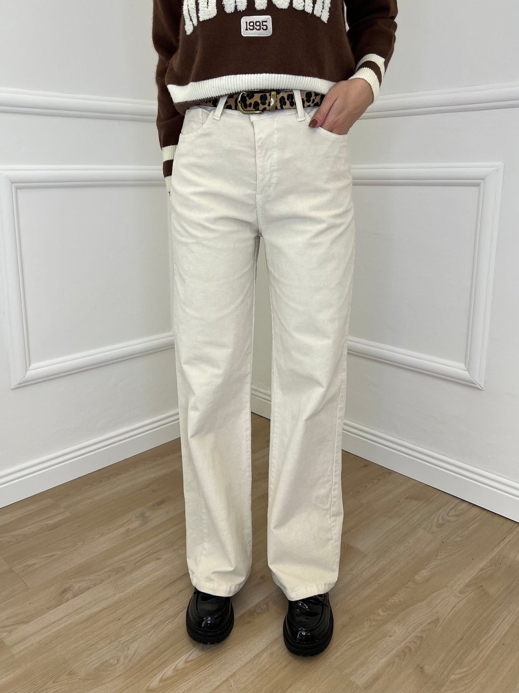 Pantalone Millerighe 824604 Panna