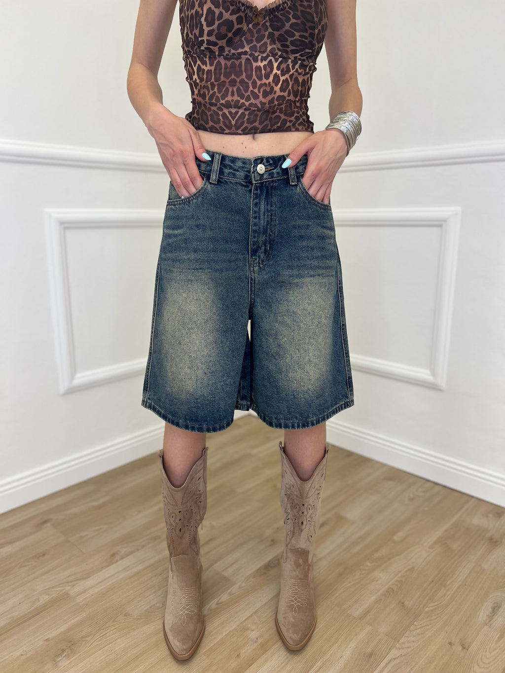 Bermuda in Denim Stonewash 22238 Blu