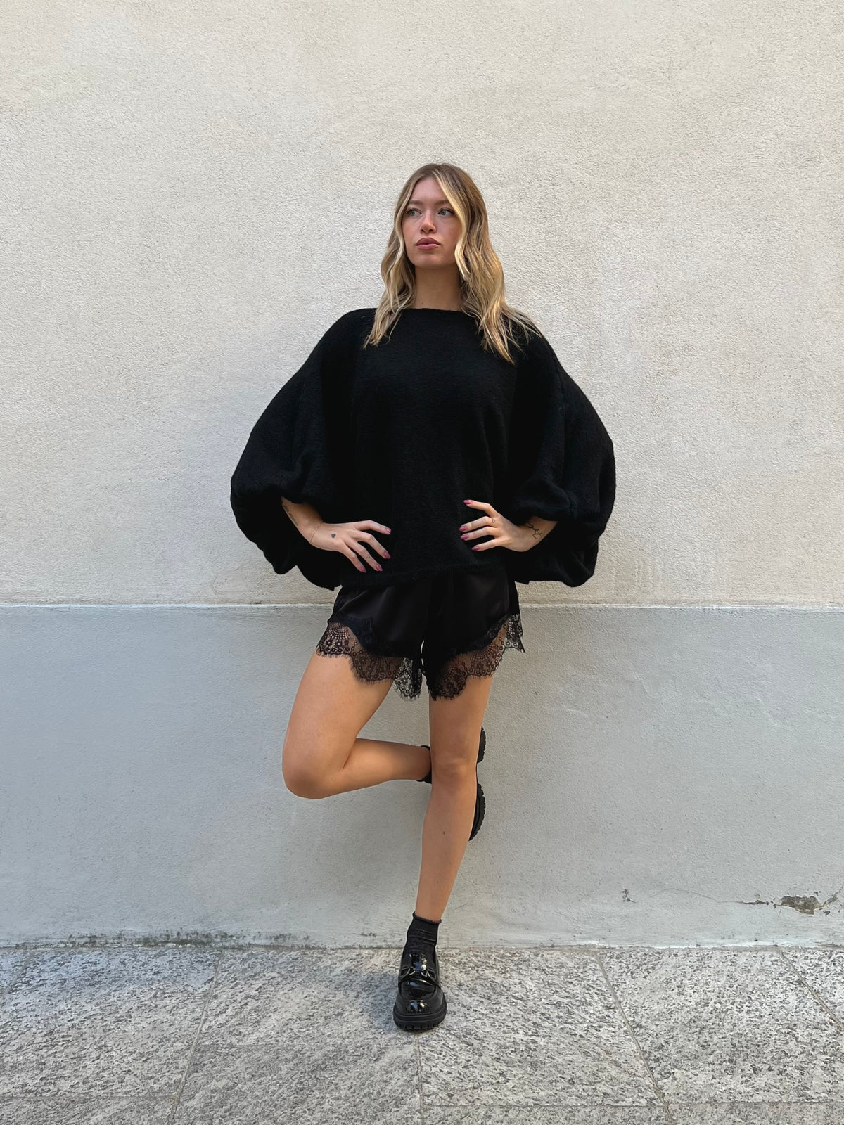 Maglia Mohair Pipistrello A132 Nero