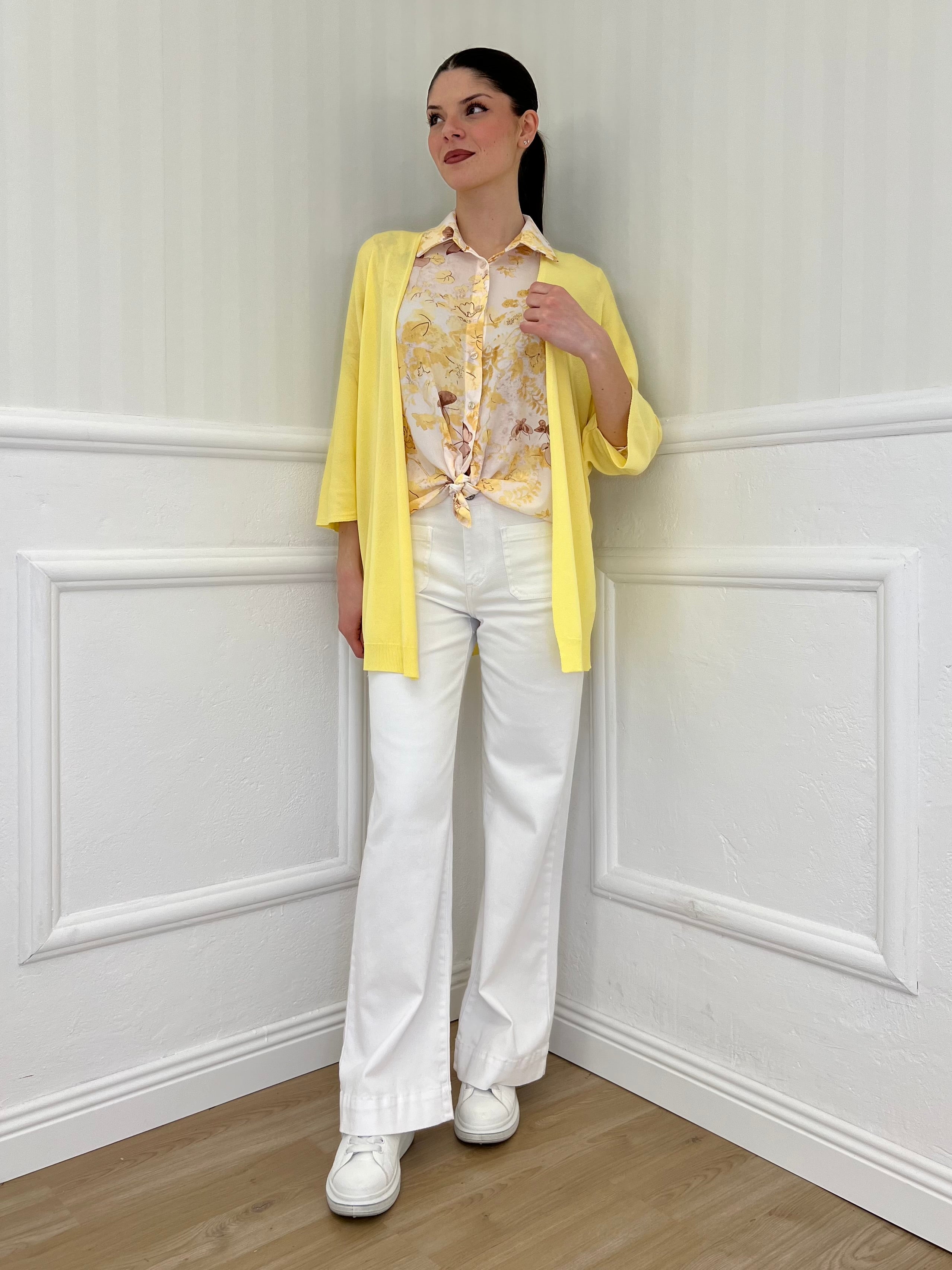 Cardigan Viscosa 9187 Giallo - Bazar Abbigliamento