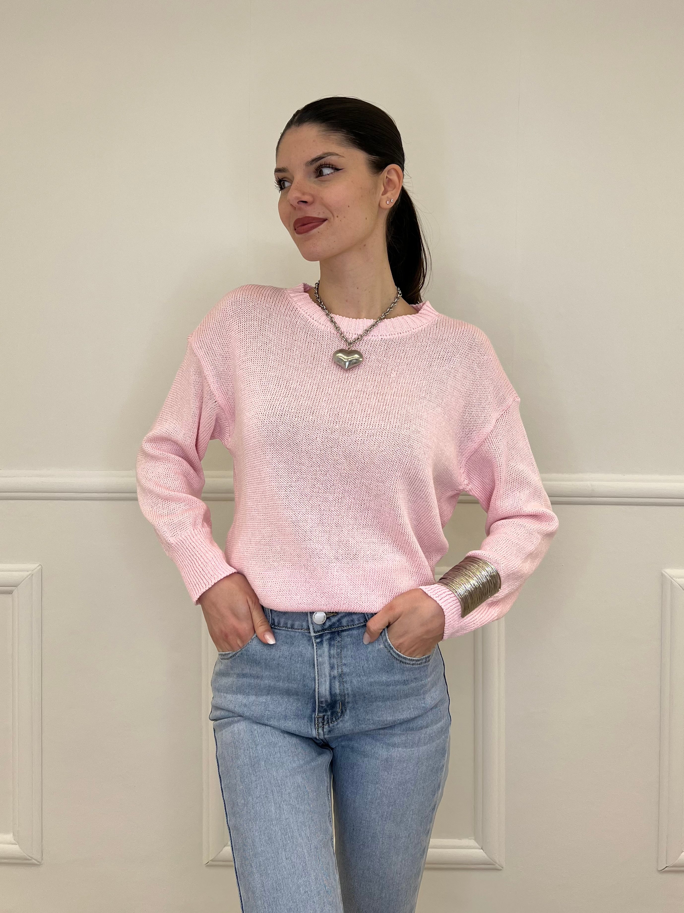 Maglia Over Cotone 3686 Rosa